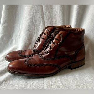 Cole Haan Men's 10.5 Williams Wingtip Chukka Boots Brown Leather Dress Shoes